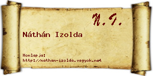 Náthán Izolda névjegykártya